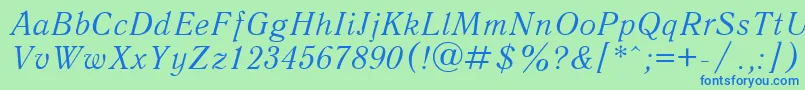 Qnai Font – Blue Fonts on Green Background