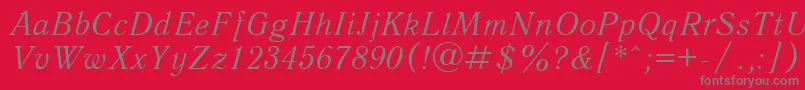 Qnai Font – Gray Fonts on Red Background