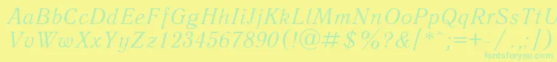 Qnai Font – Green Fonts on Yellow Background