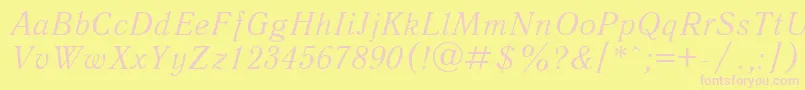 Qnai Font – Pink Fonts on Yellow Background