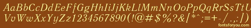 More about Qnai Font Qnai Font – Yellow Fonts on Brown Background