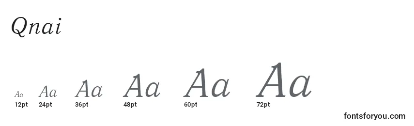 Размеры шрифта Qnai