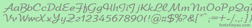 フォントArbatdi – 緑の背景に灰色の文字