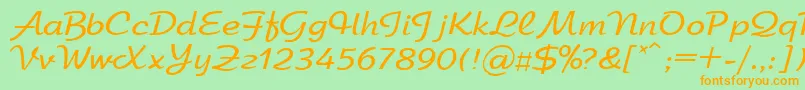 Arbatdi Font – Orange Fonts on Green Background