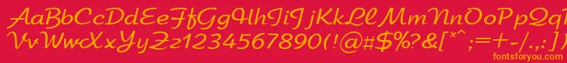 Arbatdi Font – Orange Fonts on Red Background