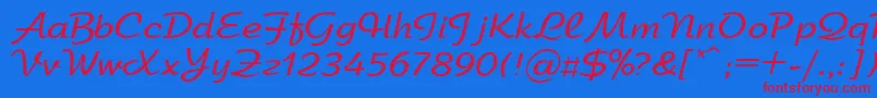 Arbatdi Font – Red Fonts on Blue Background