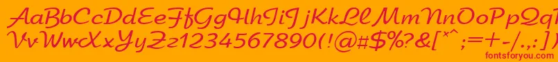 Arbatdi Font – Red Fonts on Orange Background
