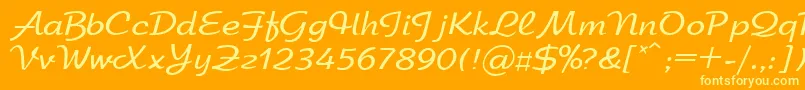 Arbatdi Font – Yellow Fonts on Orange Background