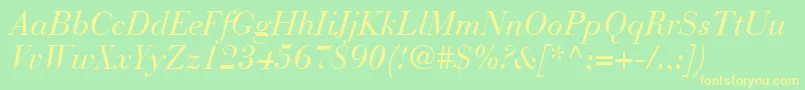 BodoniRecutSsiItalic Font – Yellow Fonts on Green Background