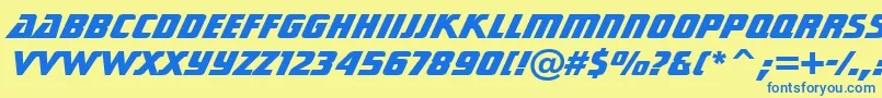 SonicCutThruHeavyBt Font – Blue Fonts on Yellow Background