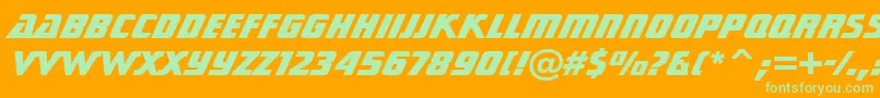 SonicCutThruHeavyBt Font – Green Fonts on Orange Background