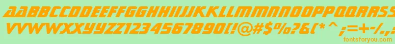 SonicCutThruHeavyBt Font – Orange Fonts on Green Background