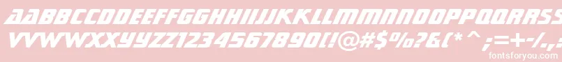 Fonte SonicCutThruHeavyBt – fontes brancas em um fundo rosa