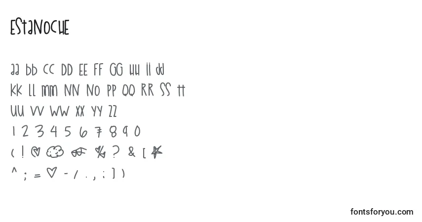 A fonte Estanoche – alfabeto, números, caracteres especiais