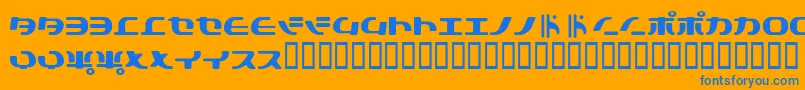 Tokys Font – Blue Fonts on Orange Background