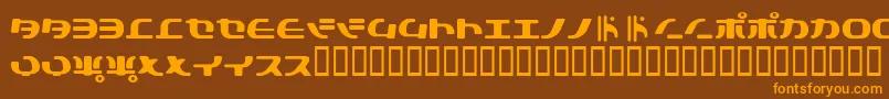 Tokysフォントについての詳細 フォントTokys – オレンジ色の文字が茶色の背景にあります。