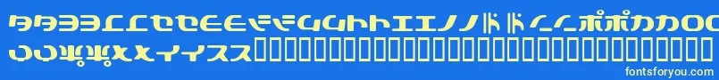 Tokys Font – Yellow Fonts on Blue Background