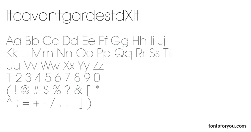 Шрифт ItcavantgardestdXlt – алфавит, цифры, специальные символы