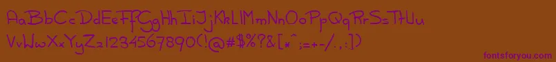 ScratchpadMedium Font – Purple Fonts on Brown Background