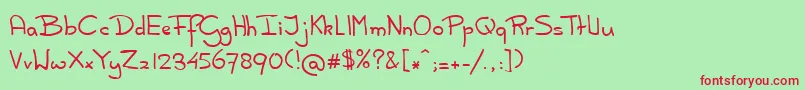 ScratchpadMedium Font – Red Fonts on Green Background