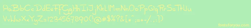 ScratchpadMedium Font – Yellow Fonts on Green Background
