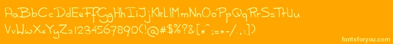 フォントScratchpadMedium – オレンジの背景に黄色の文字