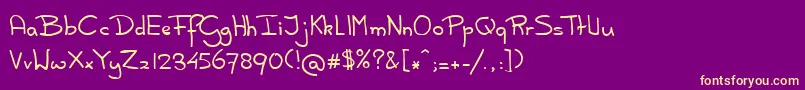 Fonte ScratchpadMedium – fontes amarelas em um fundo roxo