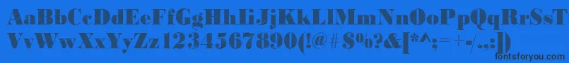 Шрифт BodonirisingRegular – чёрные шрифты на синем фоне