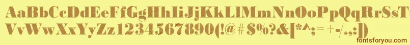 BodonirisingRegular Font – Brown Fonts on Yellow Background