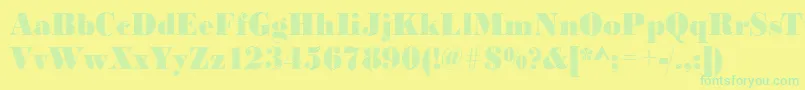 BodonirisingRegular Font – Green Fonts on Yellow Background