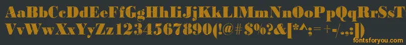 BodonirisingRegular-Schriftart – Orangefarbene Schriften auf schwarzem Hintergrund
