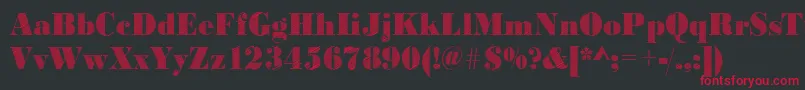 BodonirisingRegular Font – Red Fonts on Black Background