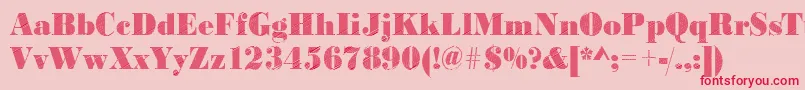 BodonirisingRegular Font – Red Fonts on Pink Background