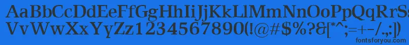 RustikaBold-Schriftart – Schwarze Schriften auf blauem Hintergrund