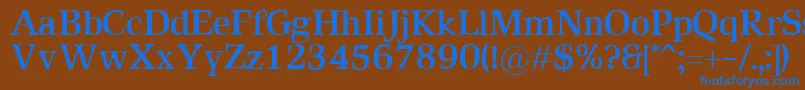 フォントRustikaBold – 茶色の背景に青い文字