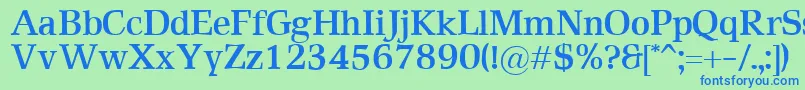 フォントRustikaBold – 青い文字は緑の背景です。