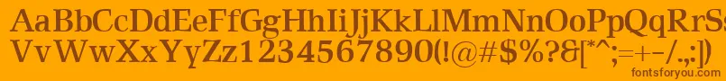 RustikaBold-fontti – ruskeat fontit oranssilla taustalla