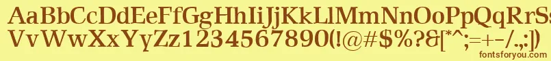 RustikaBold Font – Brown Fonts on Yellow Background