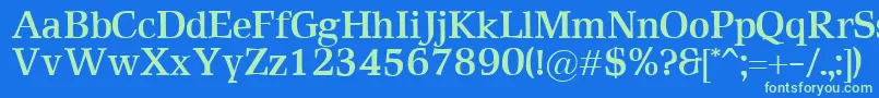 RustikaBold Font – Green Fonts on Blue Background