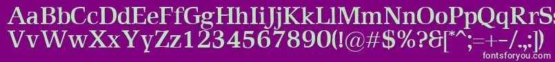 RustikaBold Font – Green Fonts on Purple Background