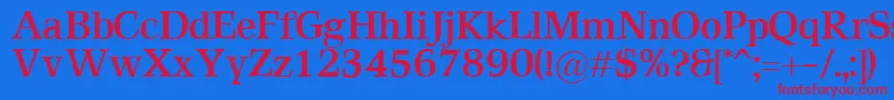 RustikaBold Font – Red Fonts on Blue Background