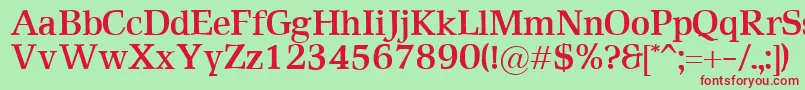 RustikaBold Font – Red Fonts on Green Background