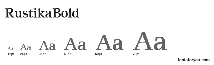 Размеры шрифта RustikaBold