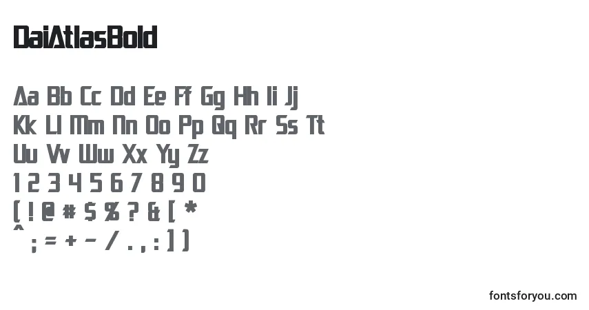 A fonte DaiAtlasBold – alfabeto, números, caracteres especiais