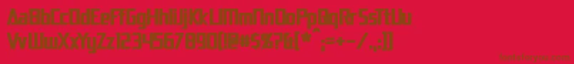 DaiAtlasBold-Schriftart – Braune Schriften auf rotem Hintergrund