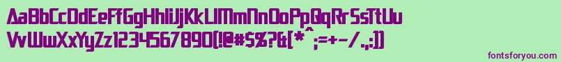 DaiAtlasBold-Schriftart – Violette Schriften auf grünem Hintergrund