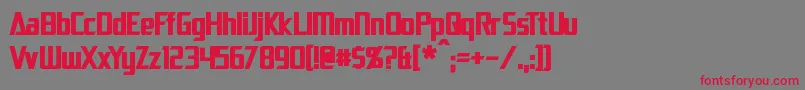 DaiAtlasBold-Schriftart – Rote Schriften auf grauem Hintergrund