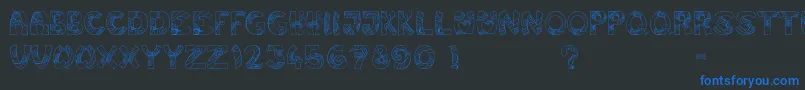 Jump Font – Blue Fonts on Black Background