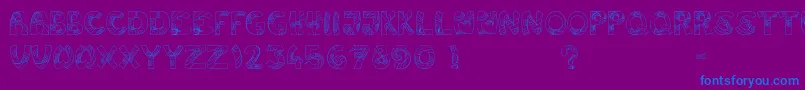 Jump-fontti – siniset fontit violetilla taustalla