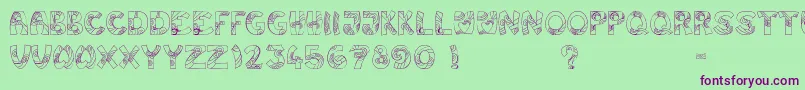 Jump Font – Purple Fonts on Green Background